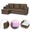Bella Corner Sofa Bed with Sleeping Function, Corner Sofa, Family Furniture, Brown Velvet