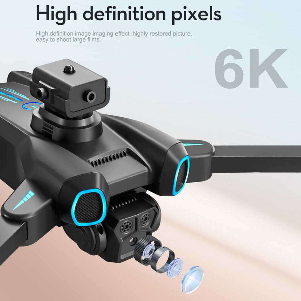 Remote Control Drone with Camera 6K Dual Camera Foldable Drone Obstacle Avoidance Brushless Motor