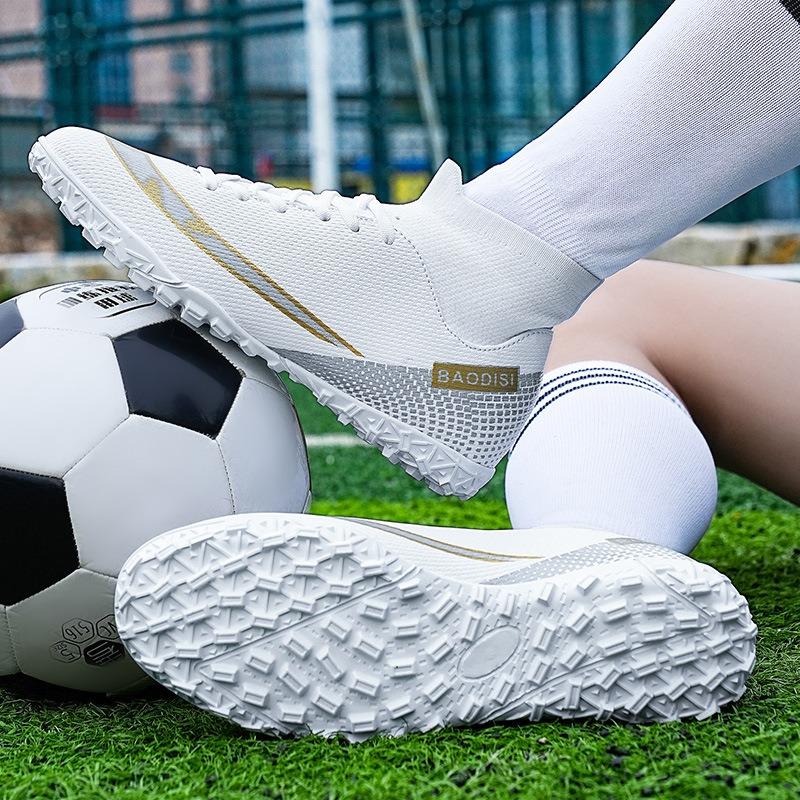 New High-top Football Shoes, Adult Men, Women and Children Long Nails, Young and Young Broken Nails, Breathable Artificial Grass Training Shoes
