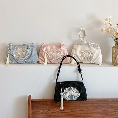Ancient Style New Chinese Embroidered Thread Bag Women's Bag New Niche Design Ethnic Style Crossbody Single Shoulder Small Square Bag