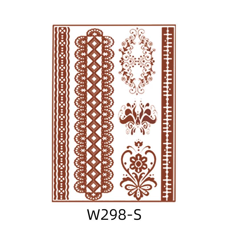 Lace Tattoo Sticker Vermilion Geometric Pattern Party Waterproof Henna Tattoo