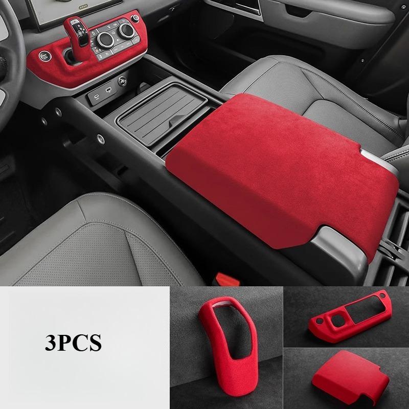 For Land Rover Defender 110, 90 version file handle cover, gear panel, armrest box cover, fur decoration modification 2022-2025