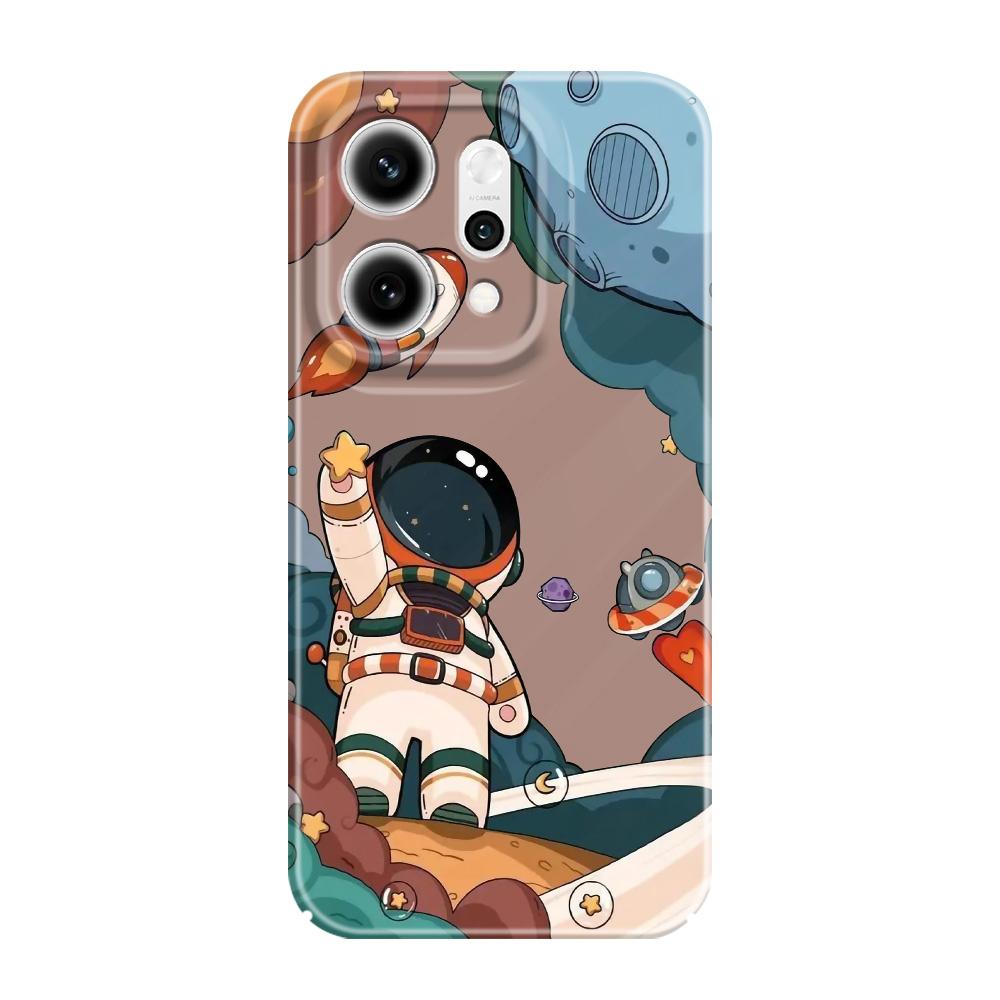 Flying Astronaut Phone Case For OPPO Reno 14 14F 13 13F 12 12F 11 11F 10 8 8Z 8T 7 7Z Pro 4G 5G Film Hard Cover