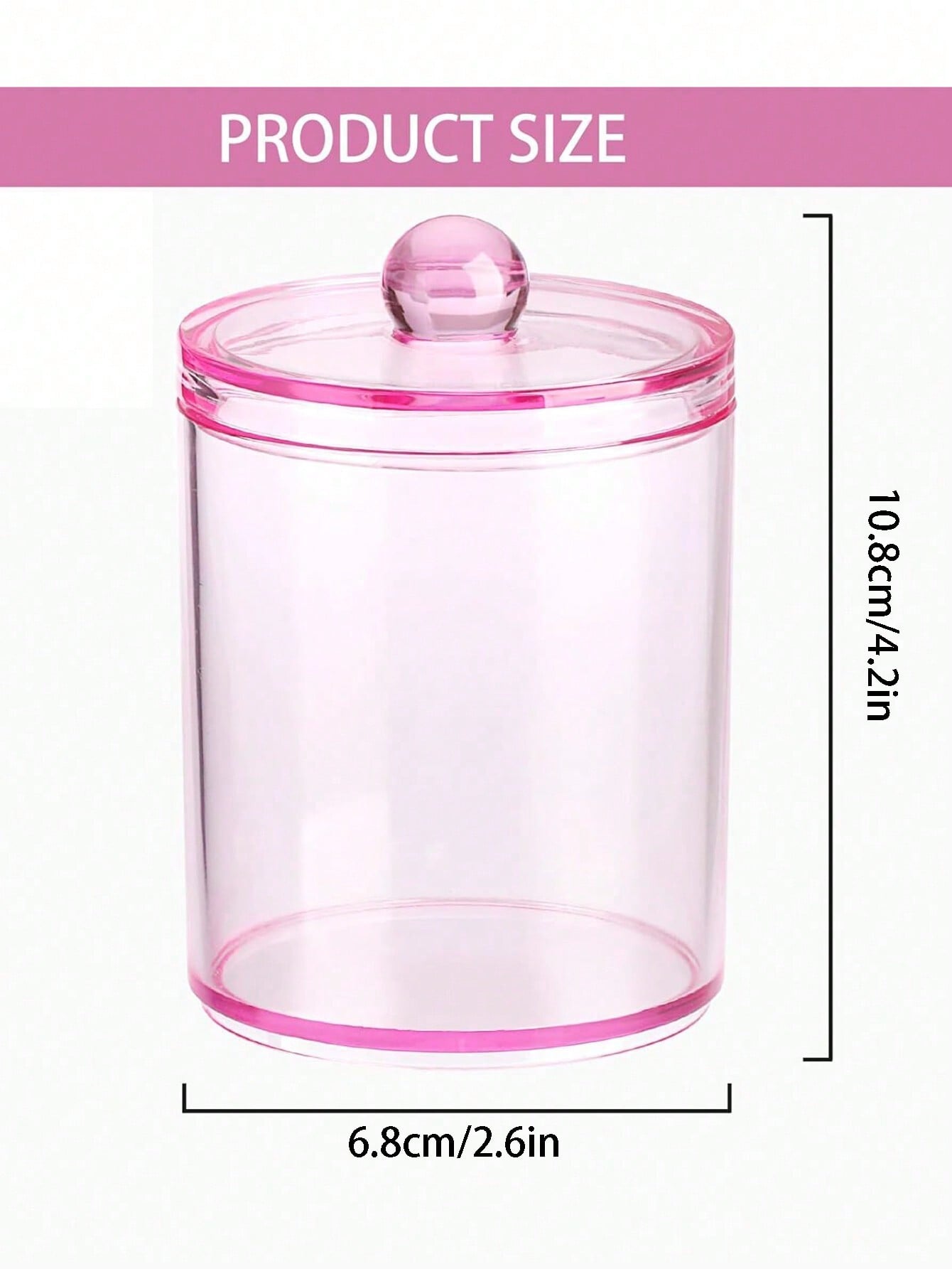 

Qtip Clips With Lids - 10 Oz Clear Medicine Bottle Dresser Organizer And Storage Makeup Jar розовый