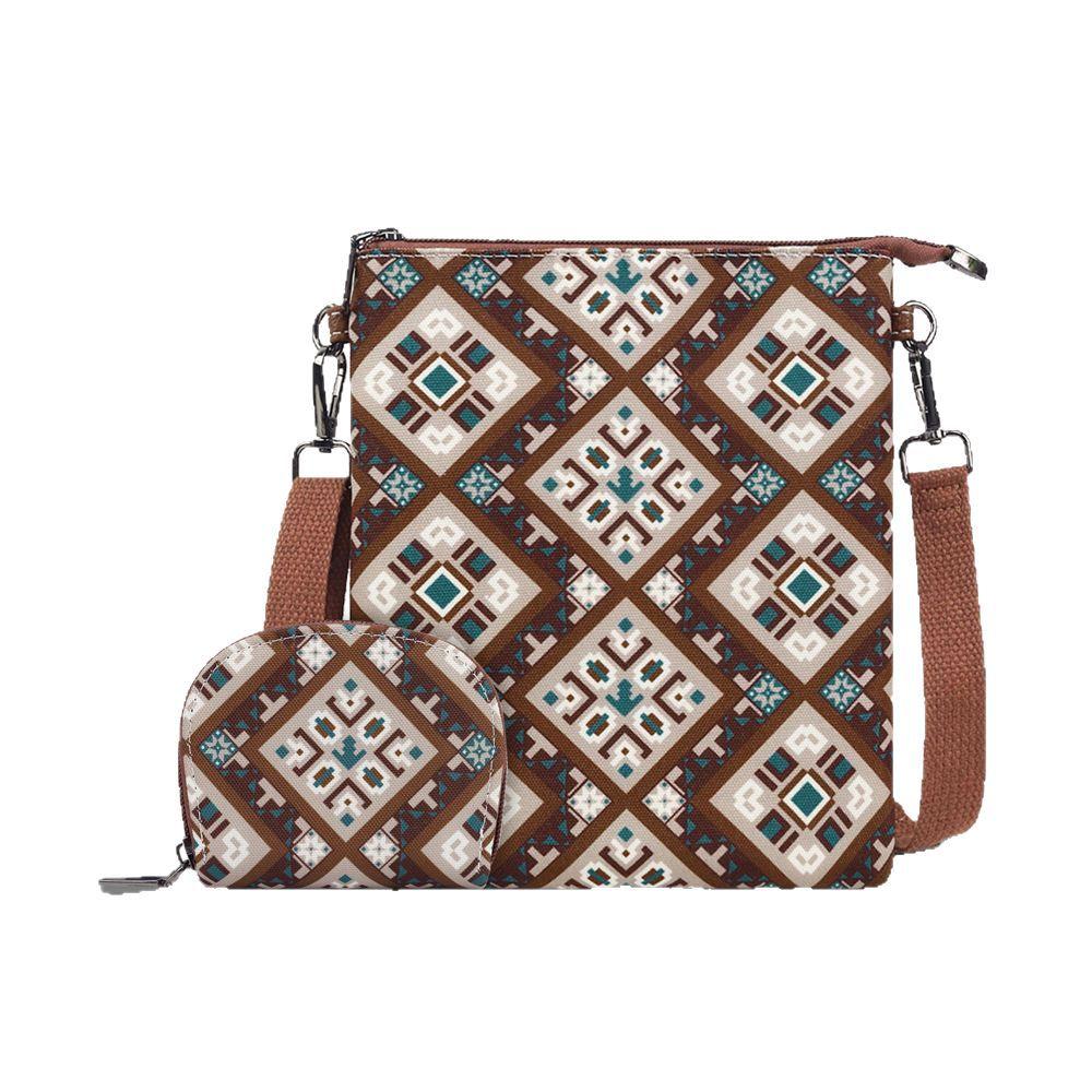 National Trend Zhuang Brocade Crossbody Bag, Ultra-light and Portable Set Bag, Retro Ethnic Style Women's Bag, Large Capacity