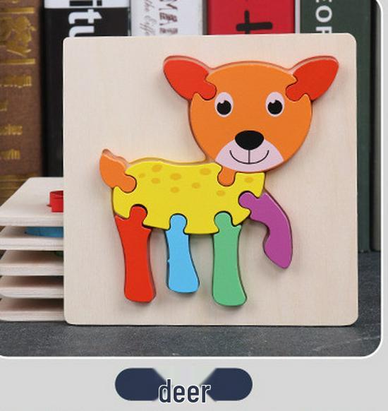 Wooden 3D Puzzle for Toddlers (1-3 Years) - Early Education & Intellectual Development Toy for Boys and Girls