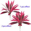 Yousheng Large Realistic Artificial Fern Dragon's Blood Tree Plants with Pink/Purple Leaves, UV Resistant Outdoor Fake Fern Plants for Garden, Patio,
