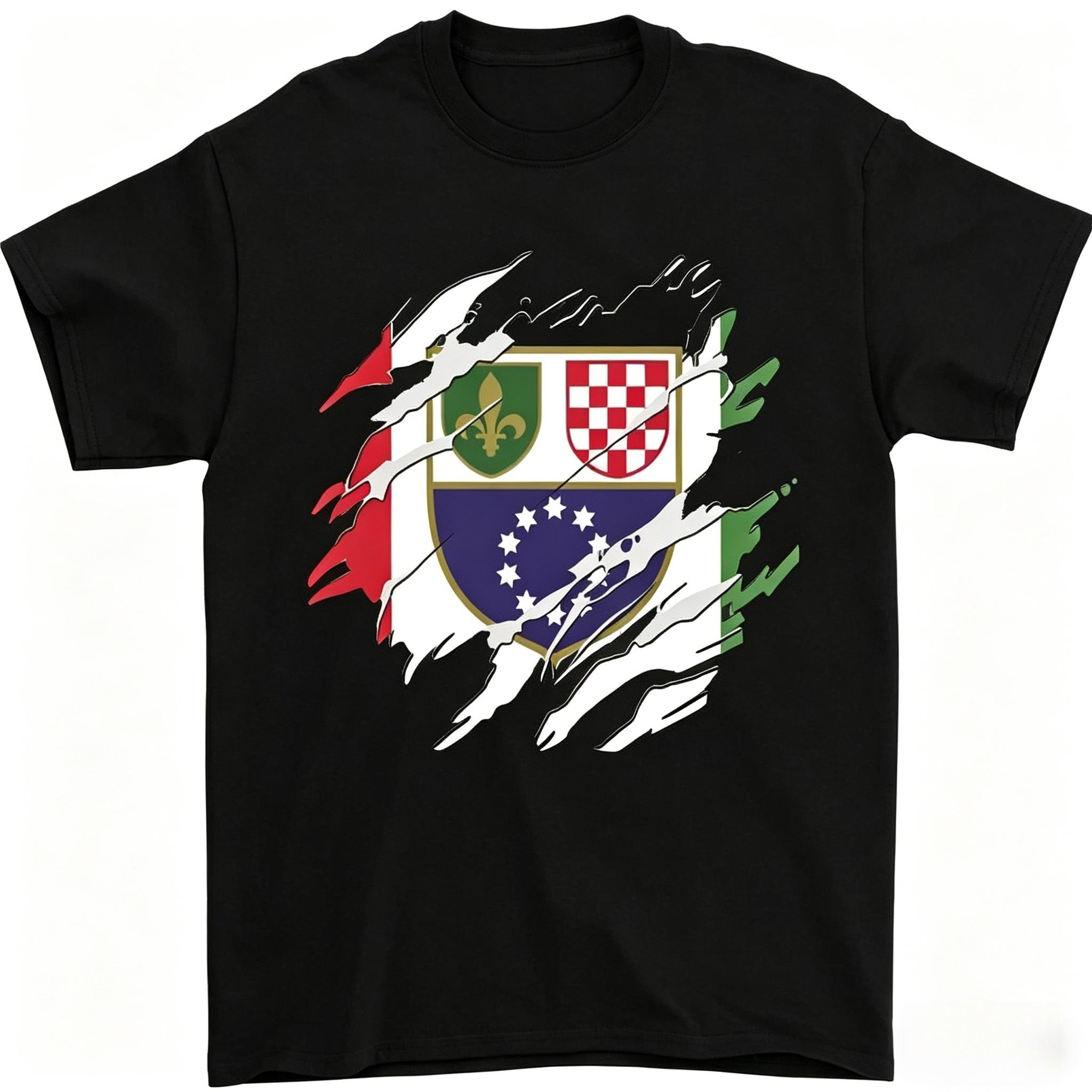 

Hot Trending Torn Bosnia and Herzegovina Flag Day Football TShirt Design Preview Only Tshirt 2026 Unisexs Womens Cotton Tshirt 4XL