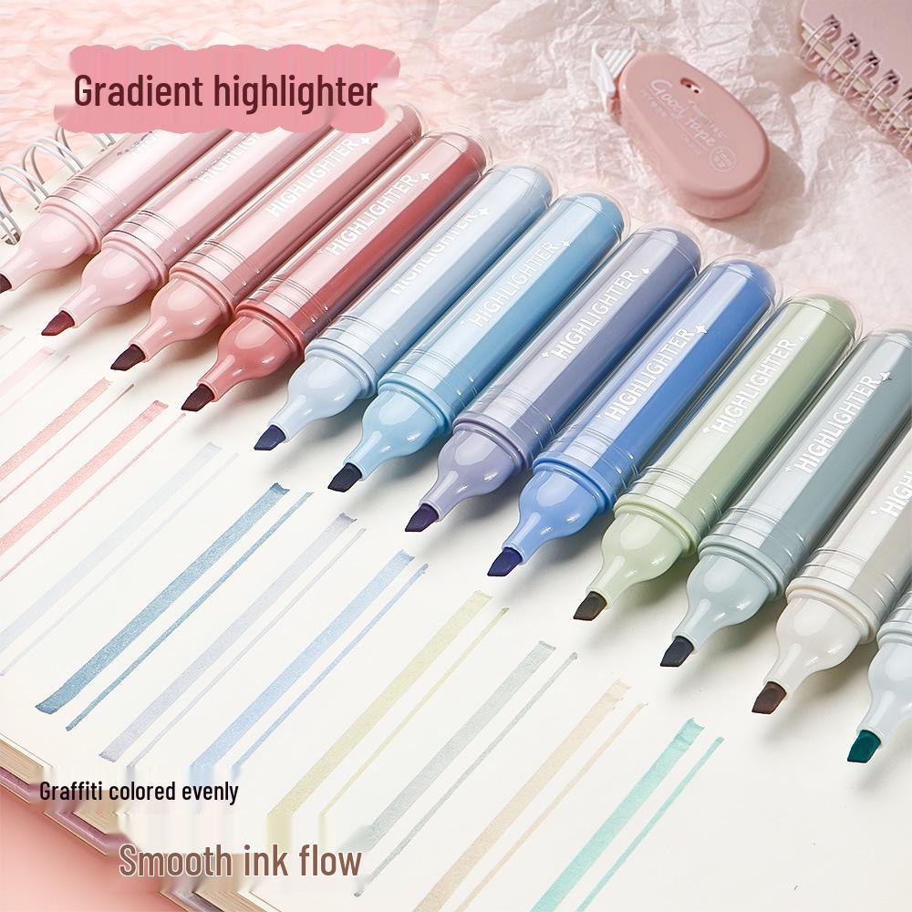 Vibrant Gradient Fluorescent Pen Set for Marking, Doodling, Journaling, Highlighting, and Painting.