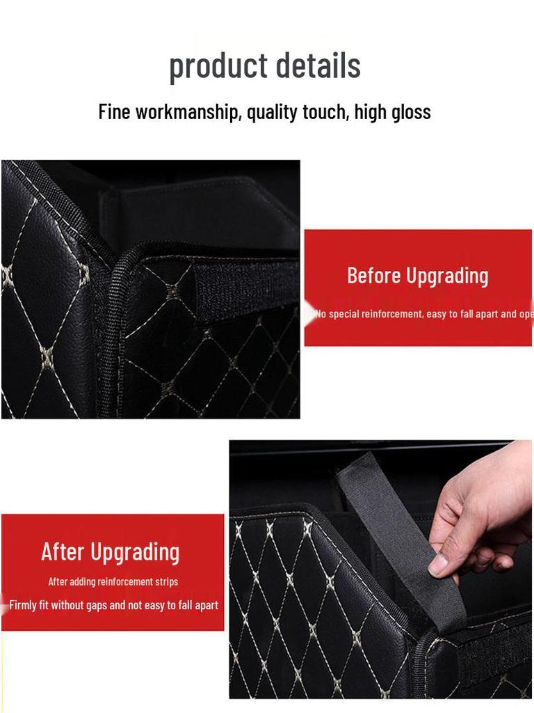 Składany organizer i pudełko do bagażnika samochodowego ze skóry