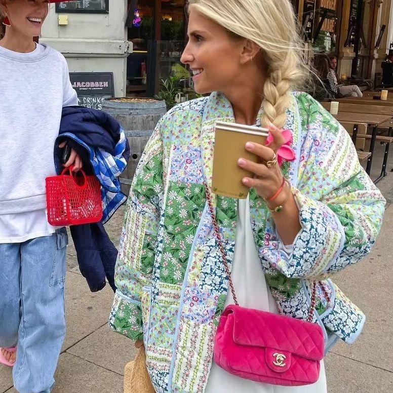 Women's Floral Quilted Short Jacket - Autumn/Winter 2024, M6216