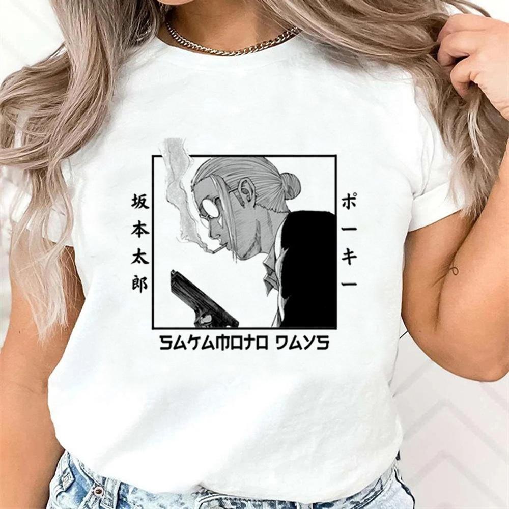 Sakamoto Days tshirt female Punk Trendy Vintage 80s Digital t shirt Pastel graphic korean clothes 2000s hip hop Vintage