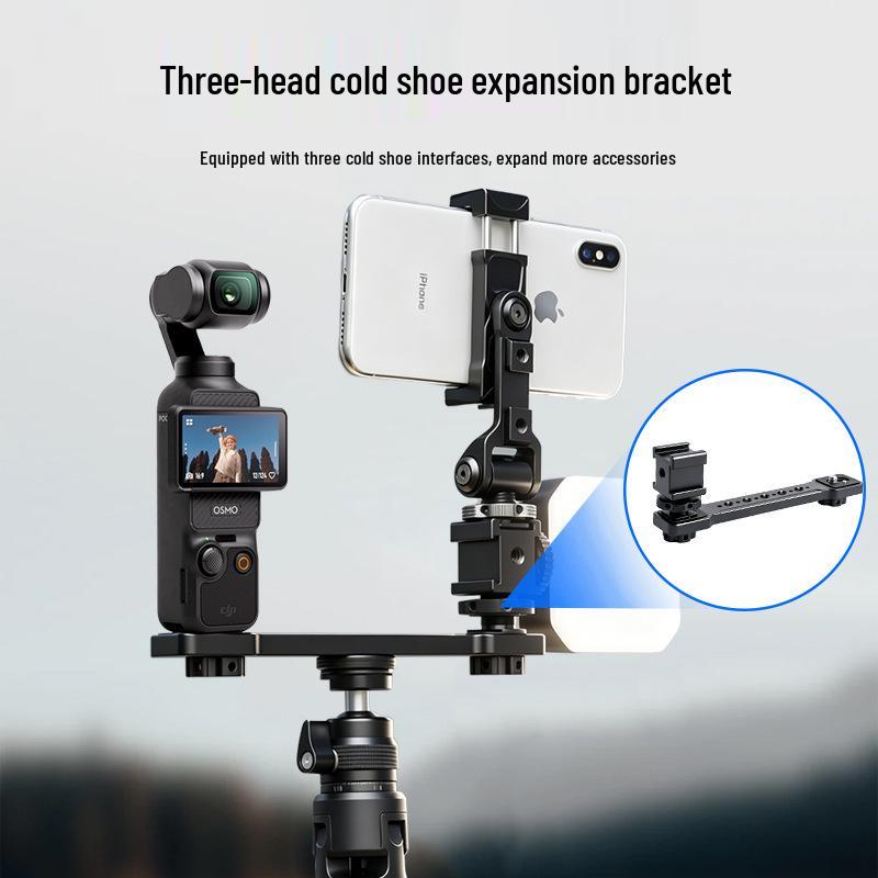 Metal Straight Crossbar Allen Bracket for DJI Pocket3 Camera, Phone, DSLR Dual-Machine Positioning