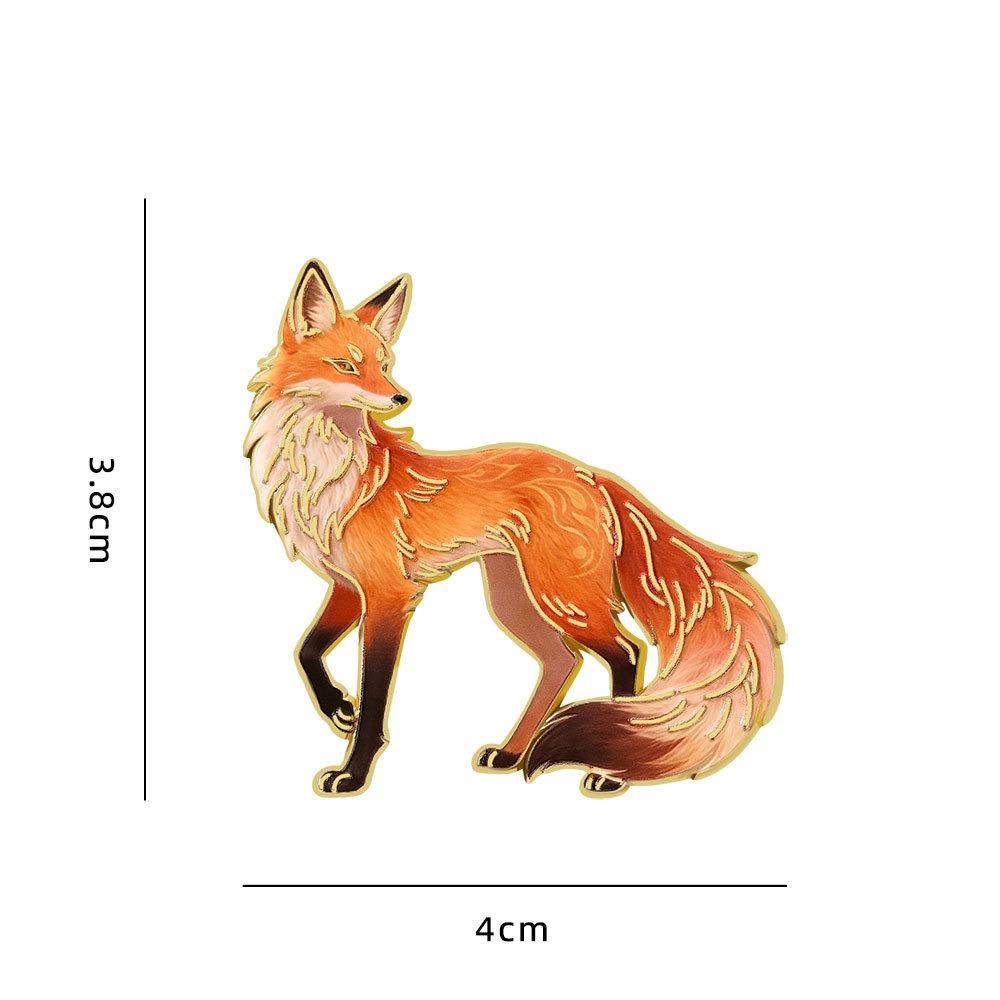 Exquisite Craftsmanship Cartoon Fox Brooch Zinc Alloy Enamel Metal Brooch For Coats Sweaters