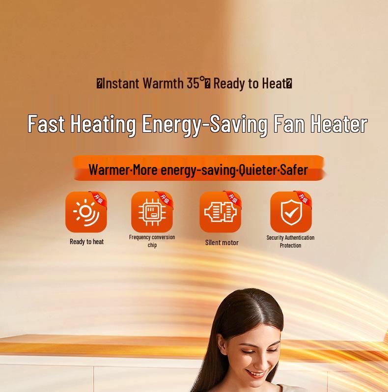 Desktop Vertical PTC Graphene Space Heater with Automatic Oscillation