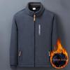 Jaqueta Masculina de Lã para Exterior de Inverno Casual Lã Polar à Prova de Frio Revestimento Espessado Leve à Prova de Vento Zíper Cardigan Jaqueta Quente