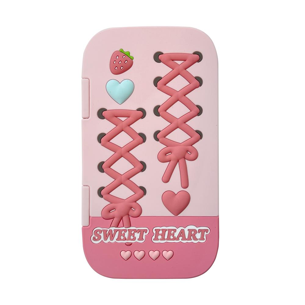 

Flip Book Style For iPhone 13 14 15 16 17 Pro Max Pink 3D Cute Cartoon Soft Silicone Phone Case Cover Shell with Mirror For iPhone 14 Pro розовый