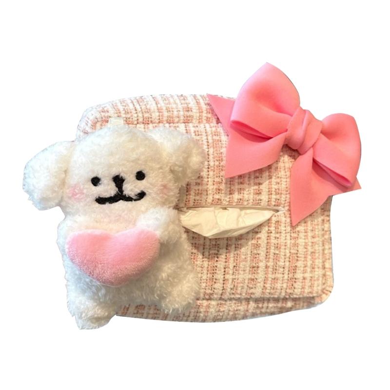 

Hanging Decoration Rear View Mirror Cute Plush Dog Ornament Pendant/Tissue Holder Box Car Interior Decorative Accessory 1