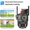 True 500W 2592X1944P Three Lens Super HD WiFi Camera Wireless Outdoor 10X Zoom Security Protection Surveillance Cameras Auto Tracking P2P CCTV PTZ Cam