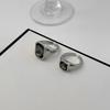 Ingemark Minimalist Square Gray Acrylic Rhinestone Open Ring Women Versatile Adjustable Knuckle Ring Couple Accessory Jewelry