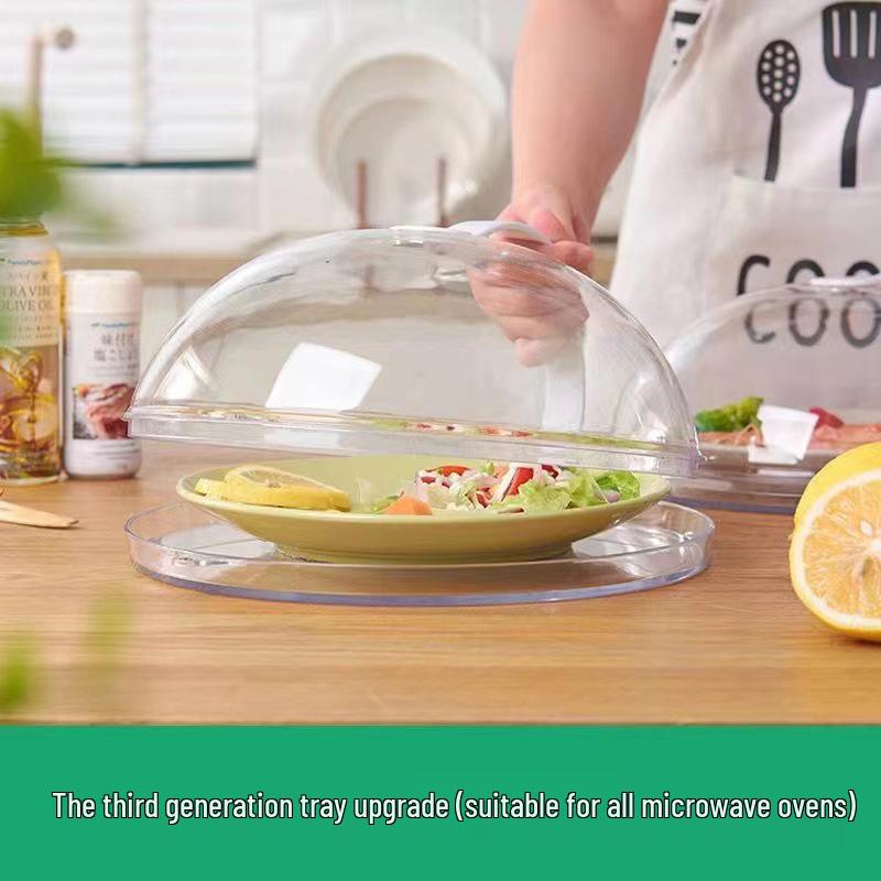 High-Temperature Resistant Microwave Splatter Guard - Transparent, Food-Grade Oil-Proof Cover for Safe Heating