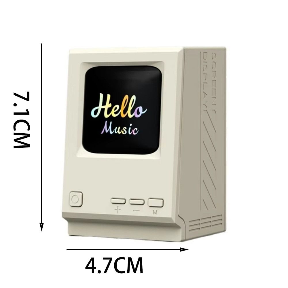New Retro Computer Lyrics Speaker Clock Mini Computer-Inspired Desktop Digital Clock Desk Decoration Portable Speaker