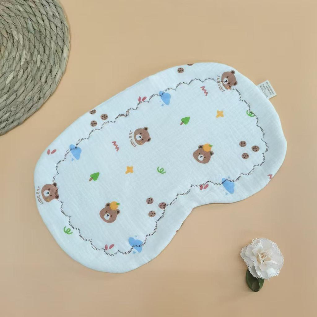 Oreiller pour bébé double face en forme de nuage, pour nouveau-né 0-6 mois, avec housse supplémentaire en coton et gaze.