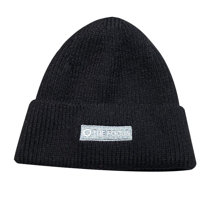 Autumn and Winter Korean Style Fashion Knitted Warm Wool Hat for Men and Women Couple Street Versatile White Women Winter Cold Hat