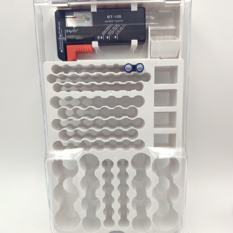 Waterproof Battery Container Holds 94 Batteries Includes Testing Device for Safety and Organization
