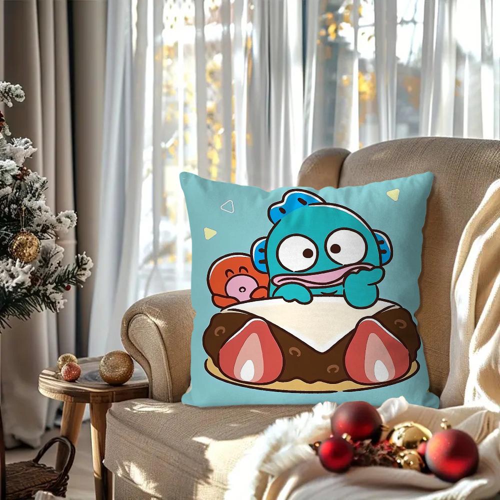 Cartoon Ugly Fish Animation Pillow Case Square Pillow Bedroom Sofa Leisure Comfort Cushion Car Living Room Home Decoration 40X40