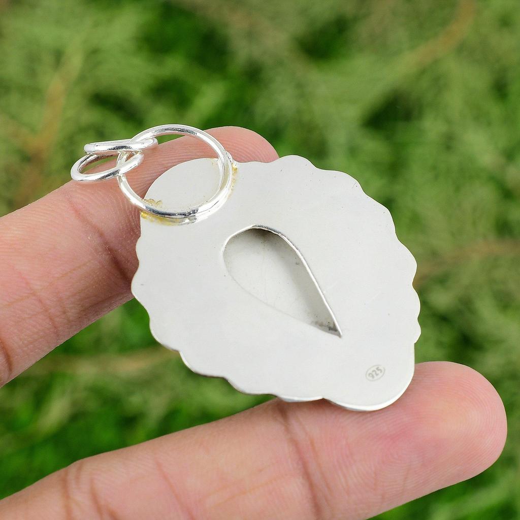 Daughters Day Deal Pear Howlite Stone 925 Silver Wife Bezel Boho Pendant Jewelry