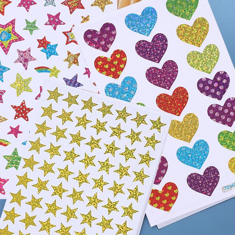 Vibrant Star Laser Stickers for Teacher Rewards & Student Encouragement, Waterproof & Self-Adhesive Labels