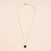 [KOAI] Zirconia Bead Malachite Healing Power Stone Necklace for Women