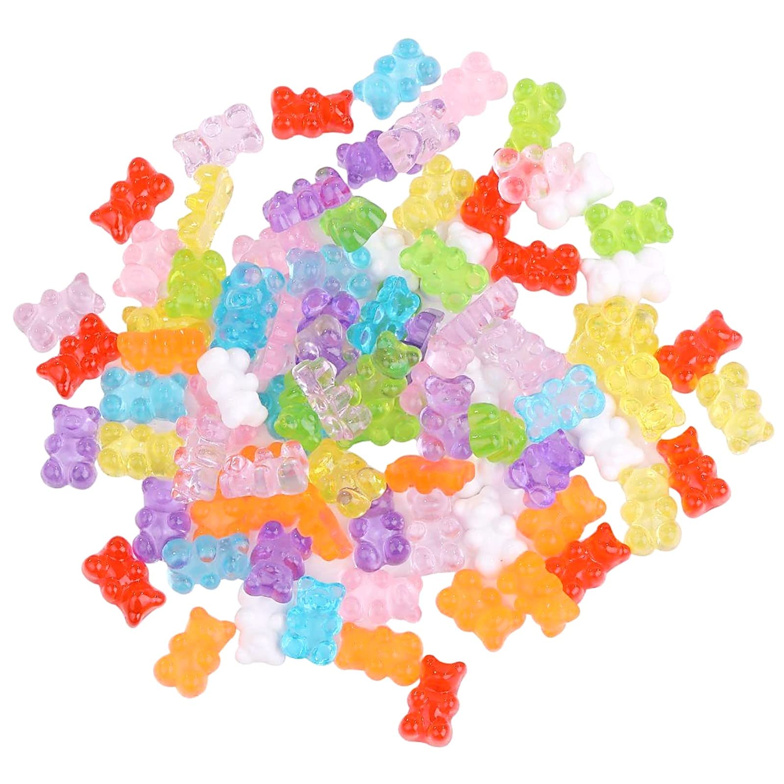 

Lebonarie Bear Handmade Decorative Parts, Resin Charms, Nail Art, Gummy Bear Nail Charms, Gummy Candy Accessories, DIY (9 Colors, 90 Pairs)