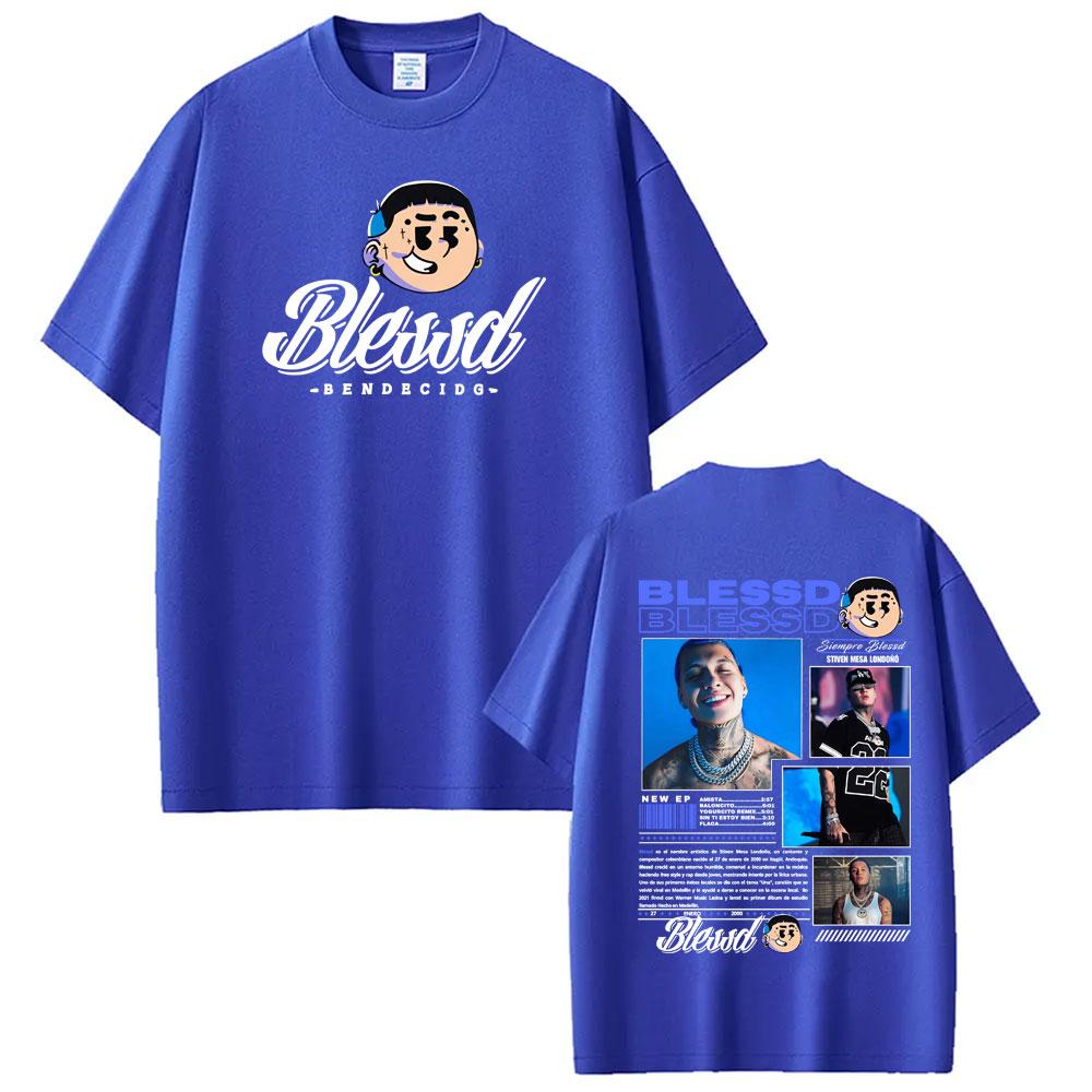 Blessd El Bendito Album Tour 2026 Graphics T Shirt Unisex Women Hot Sale Oversized Classic Tshirts Vintage Fashion Hip Hop Tshirt