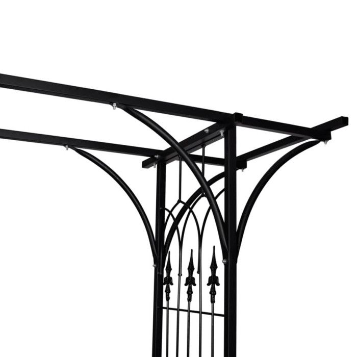Arche de jardin en métal noir VIDAXL - 200 x 52 x 204 cm