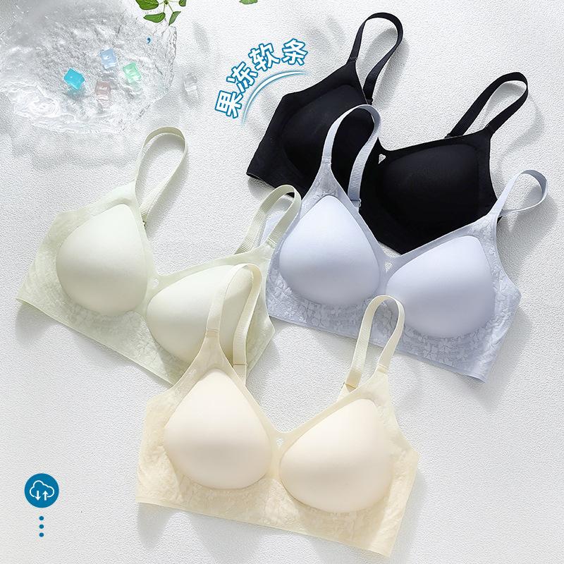 Summer ultra-thin jelly glue comfortable without steel ring breathable A antibacterial bra cover new