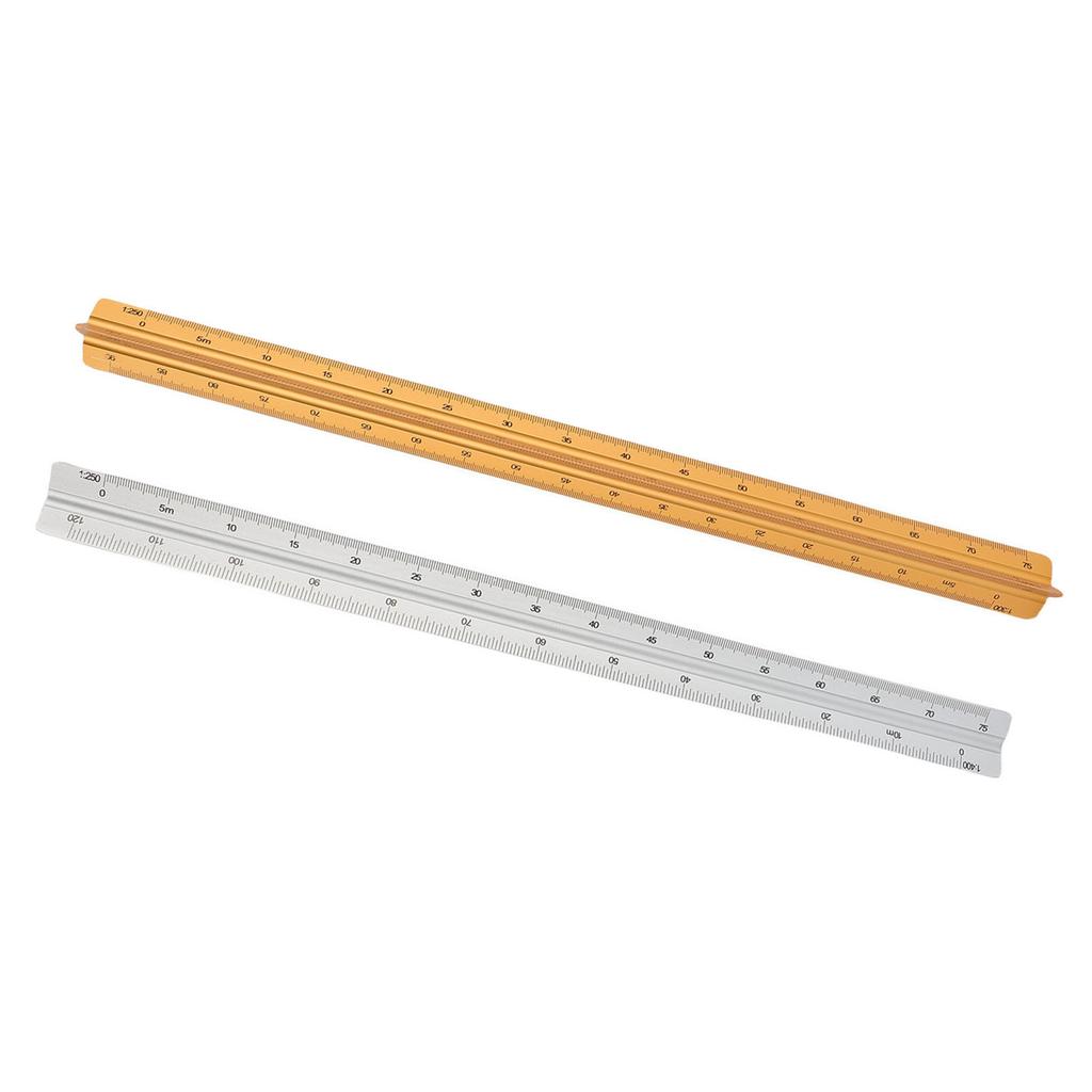 Architectural Scale Ruler 30cm Range Aluminum Accurate Concave Design Multifunctional Triangle Draft