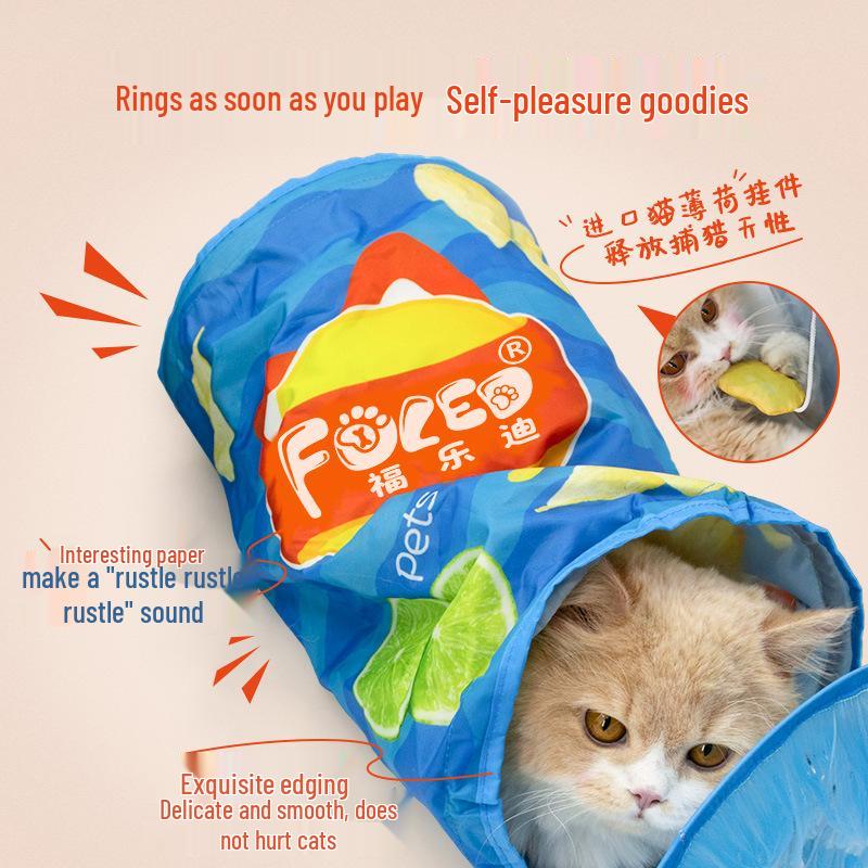 Crinkle Sound Potato Chip Cat Tunnel - Tear-Resistant Pet Toy Series