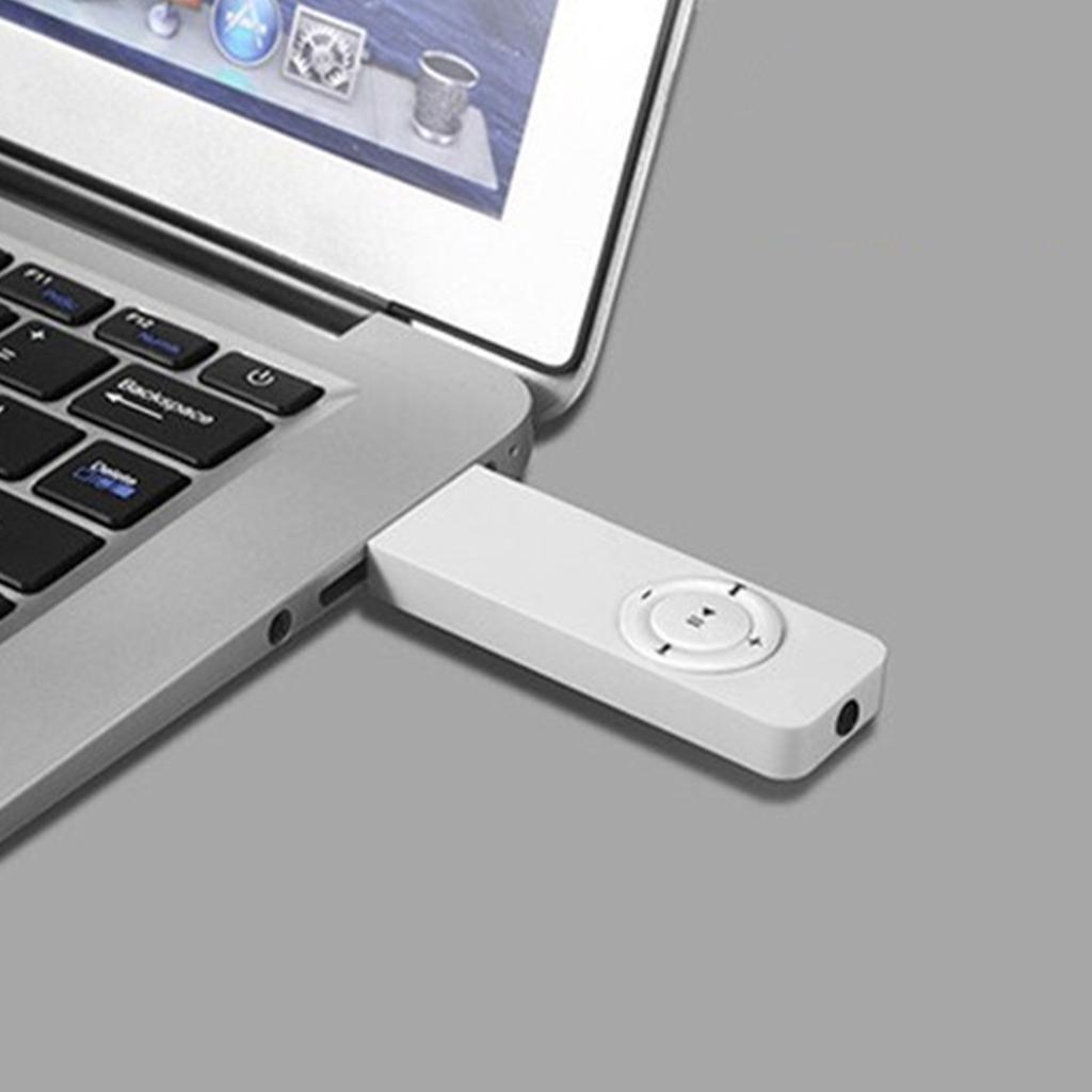 USB-MP3-Player, wiederaufladbar, Speicherkartenwiedergabe, tragbarer Taschen-Musik-Player für zu Hause und unterwegs, Weiß