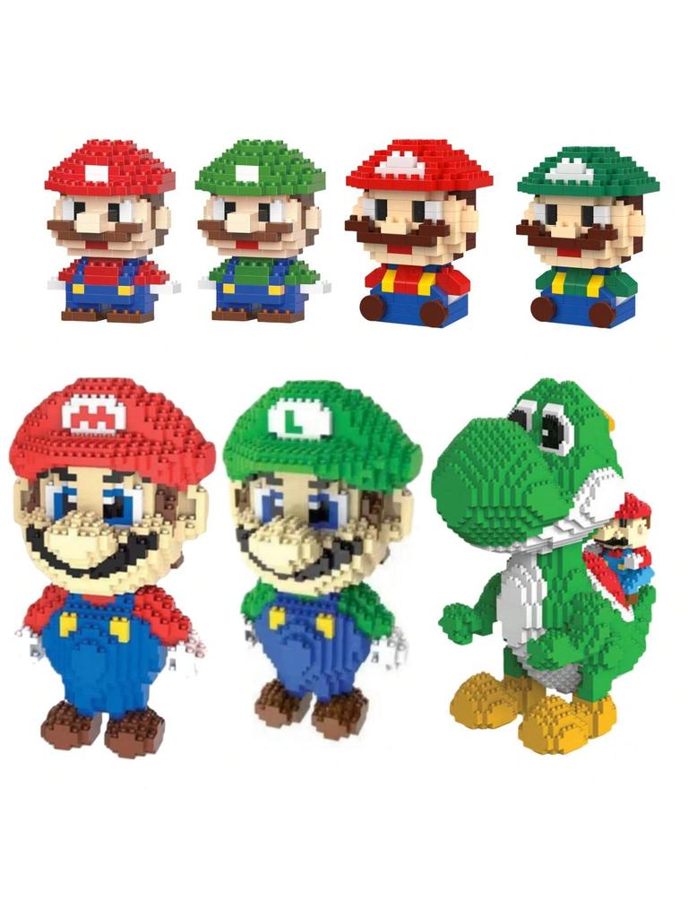 Building Blocks Particle Cartoon Kawai Desktop Ornaments Halloween Birthday Gifts Christmas Toys Cuddly Toy Dinosaur Puzzle
