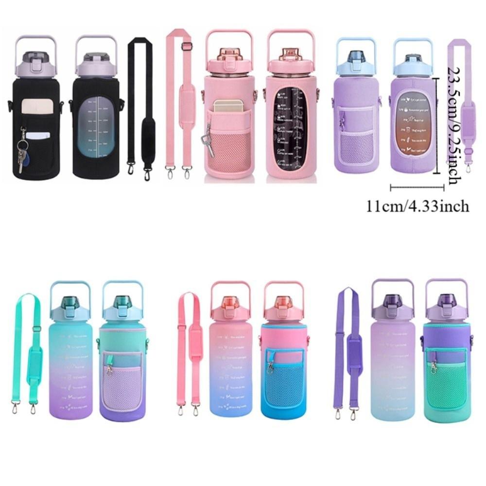 Neoprene Sport Water Bottle Cover Adjustable Shoulder Strap Tumbler Holder Bag  Tumbler