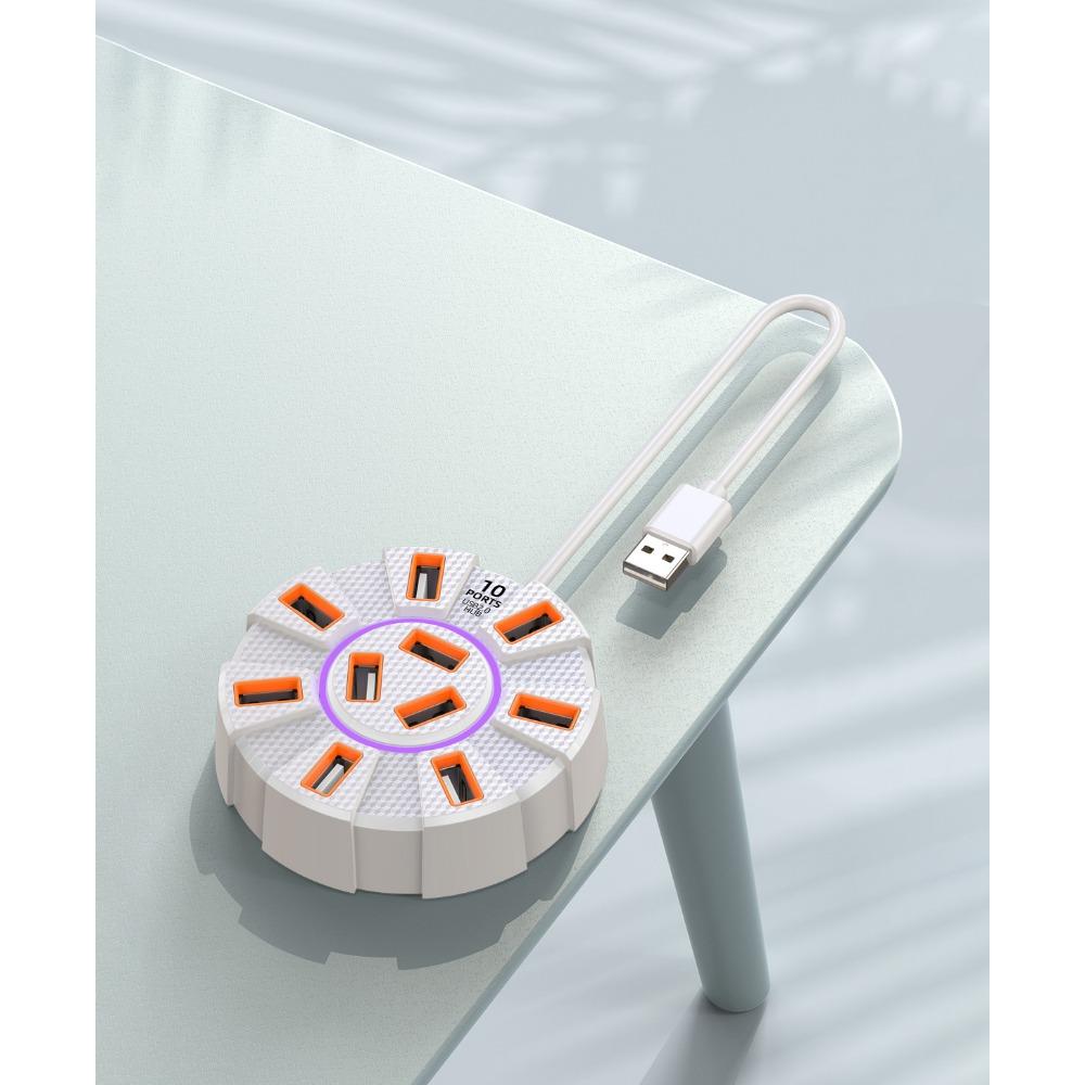 

USB C Hub 10 в 1 док-станция с кард-ридером многопортовый адаптер для ноутбука MacBook Pro Air 10 ports 3.0 white 0.6M