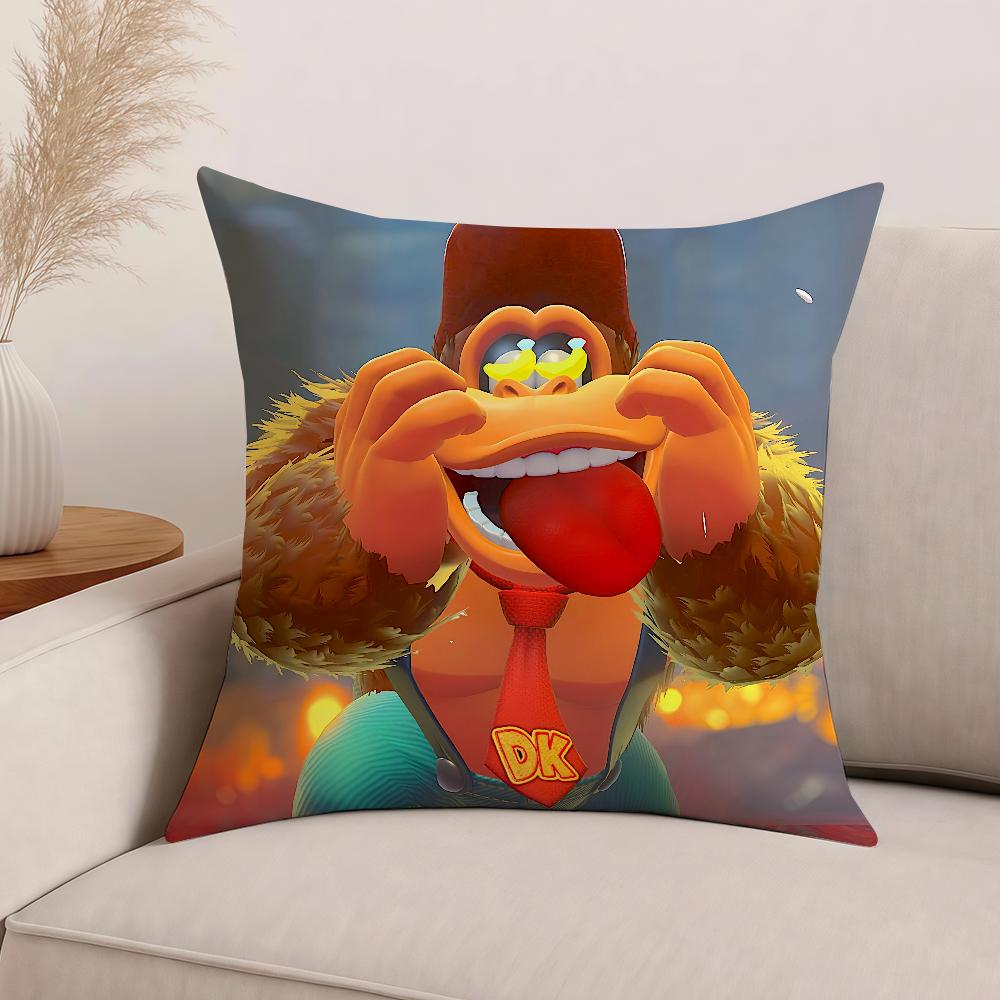 Game D-Donkey K-Kong B-Bananza Pillow Case Office Cushions Suitable For Sofa Car Bedroom Decorative Cushion Cover 30cm x 30cm