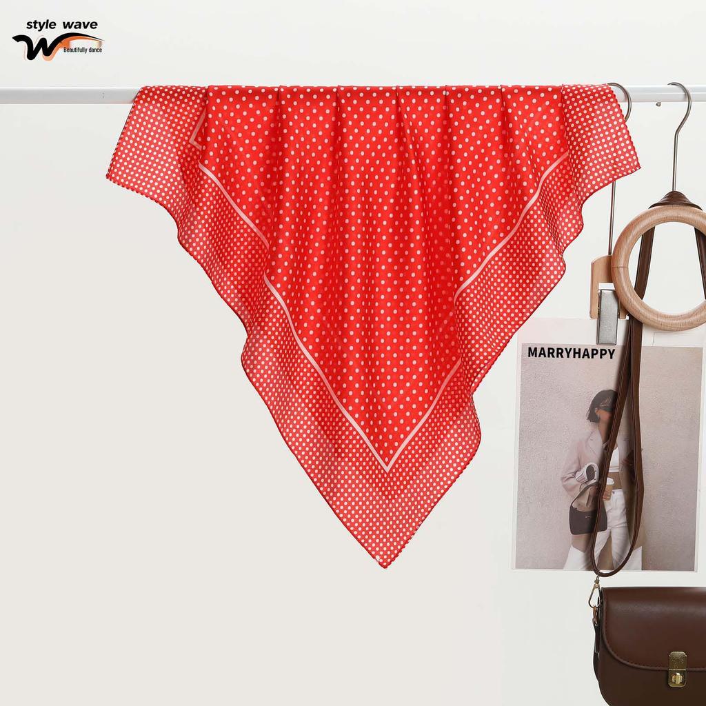 Women's High-End Versatile Polka Dot Silk Scarf - Classic, Elegant, Trending Neck Accessory