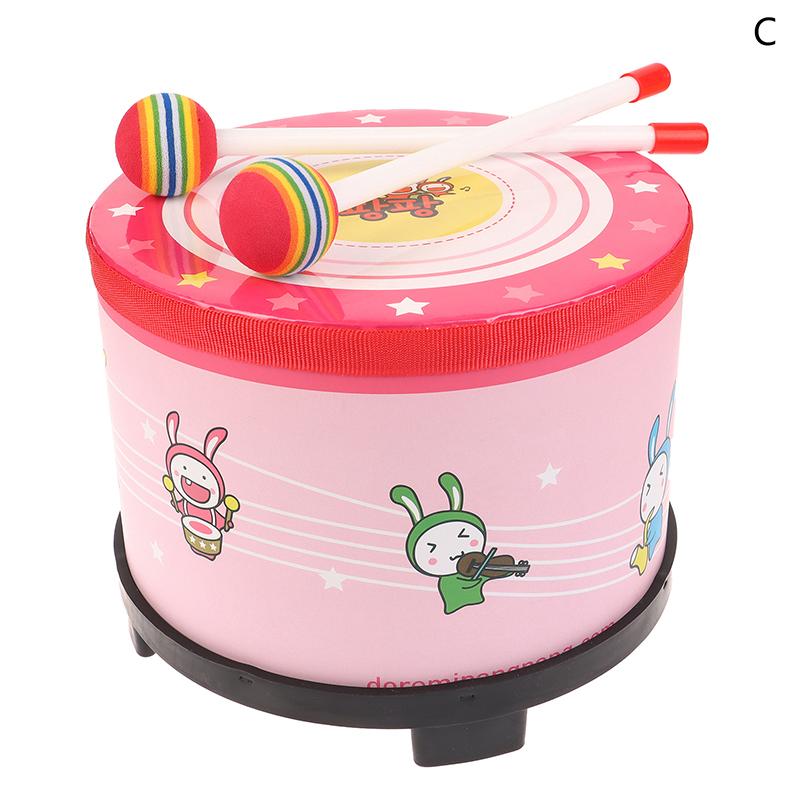 8 Inch Floor Drum With 2 Drum Mallets Preschool Toys Beat Instrument Ground Drum Percussion For Kids Christmas Birthday Gift