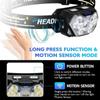 New 2000LM Ultra Bright 9 LED Headlamp USB Rechargeable Headlight 6 Modes Waterproof Motion Sensor Head Lamp Work Flashlight
