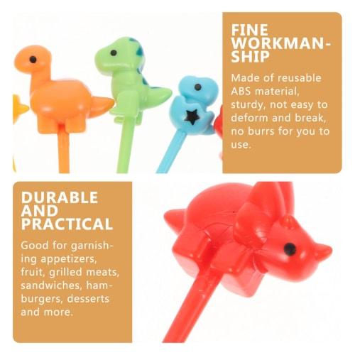 HAKIDZEL 18 Pieces Dinosaur Fruit Picks, Lunch Box Accessories for Kids, Multi-Purpose Food Picks for Cakes, Color