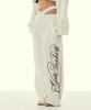 Gillaakaibeu Cut-Out Double Waist Sweat Pants_White