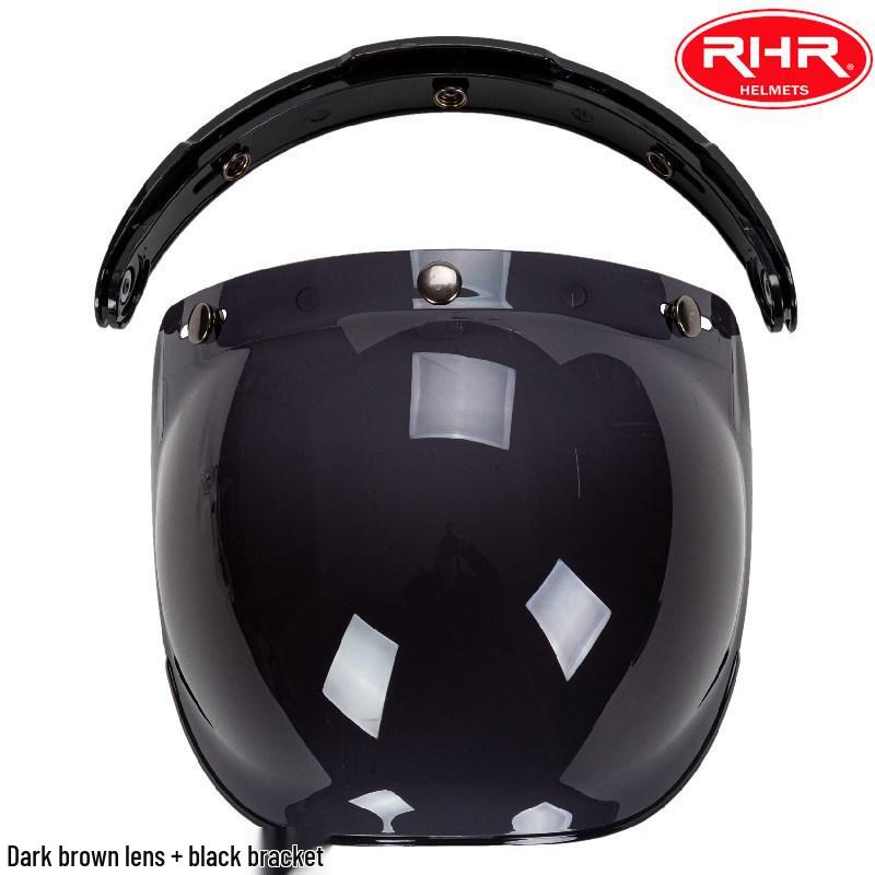 

Ретро трехкнопочный мотоциклетный шлем Bubble Shield Dark Tea with Black Frame